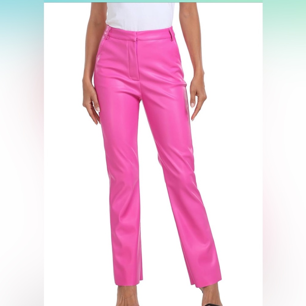Pink, faux leather pants size small